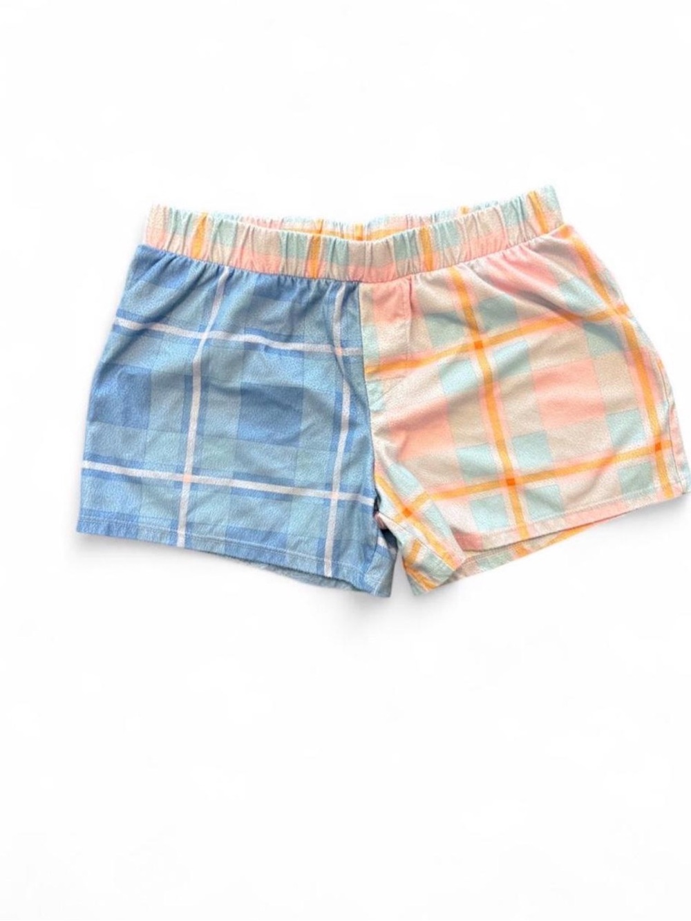 🩷$3 BUNDLED- art class Plaid Colorblock Shorts in Blue & Pink